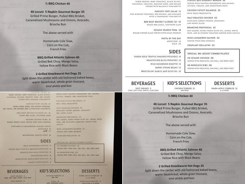 46 Locust Menu