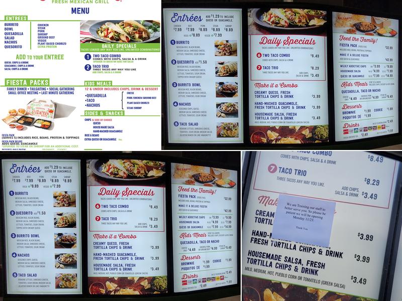 Salsarita's Fresh Mexican Grill Menu