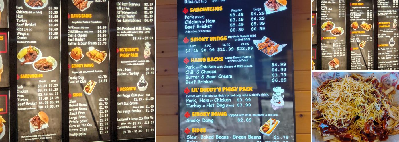 Buddy's Bar-B-Q Menu