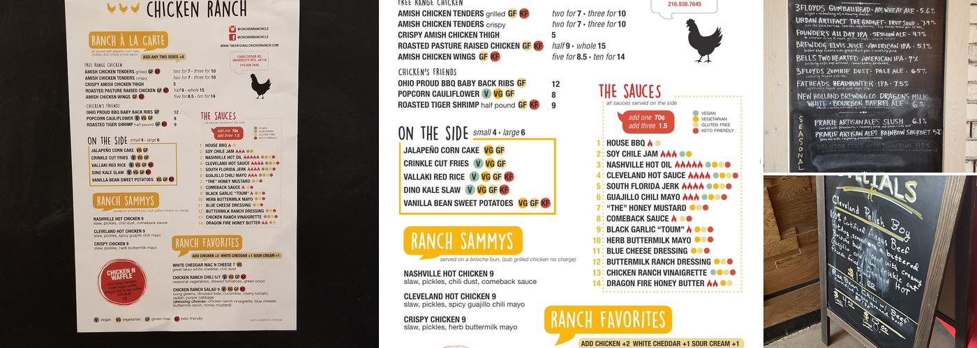 Chicken Ranch Menu