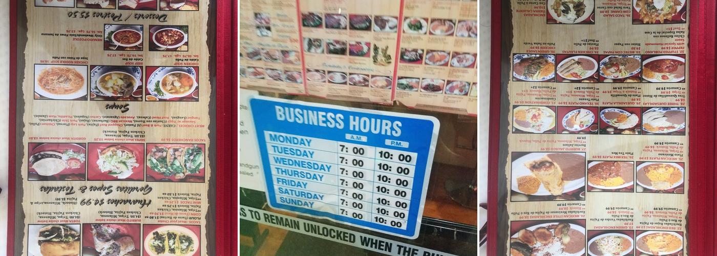 El Gallo De Oro Menu