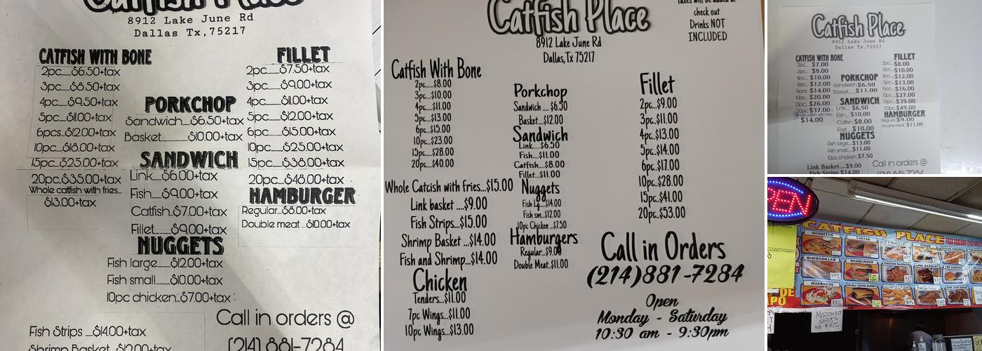 Catfish place Menu