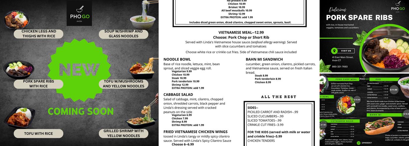 Pho Go Menu