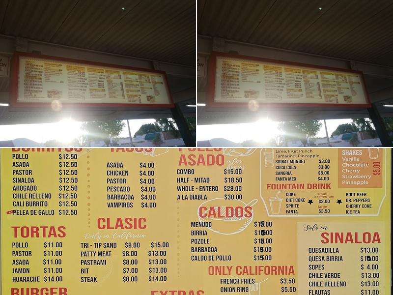 Pollo's Culiacan Menu