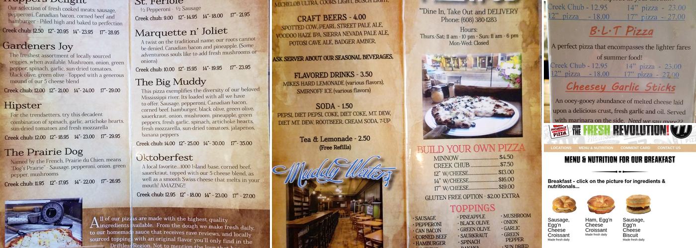 Piccadilly Circus Pizza Menu