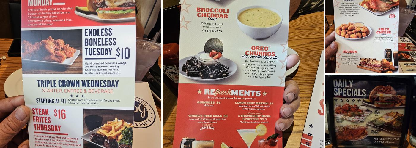 Glory Days Grill Menu