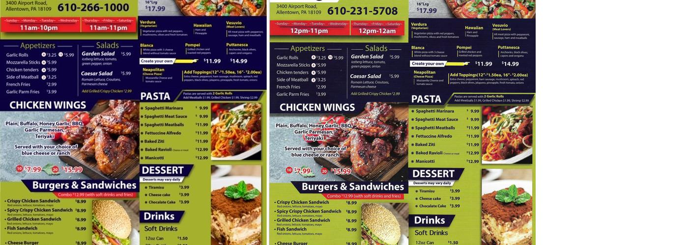 Allen bar and lounge Menu