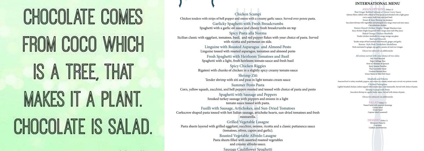 The Kitchen Table Menu