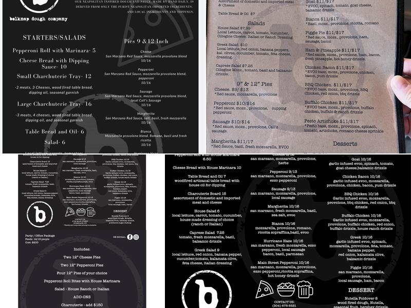 Belknap Dough Company Menu