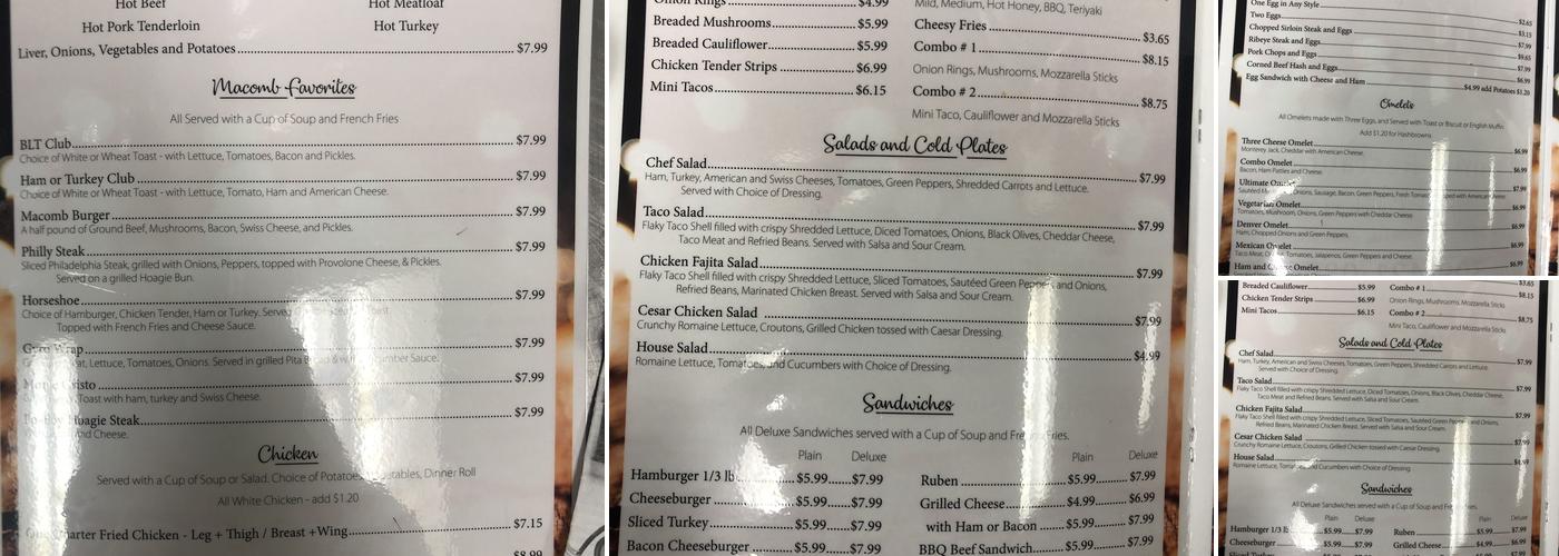 Cathy's Cafe Menu