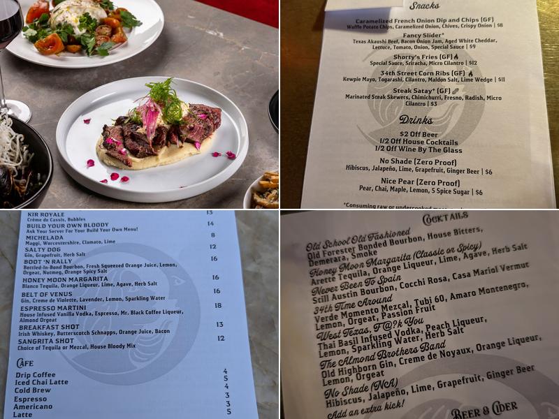 Honey Moon Spirit Lounge Menu