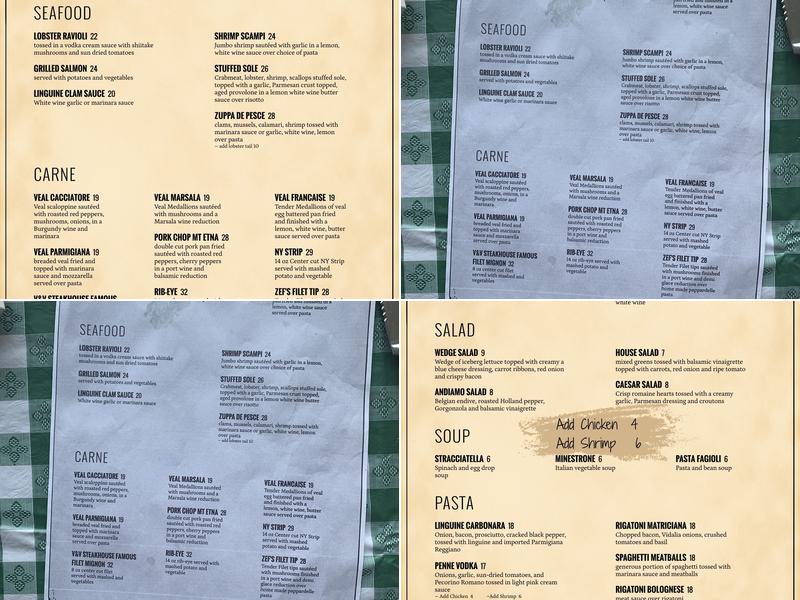 Andiamo Restaurant Menu