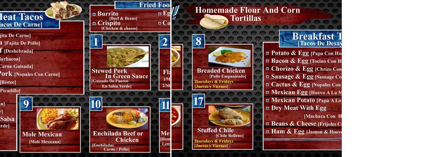 Taco Corner Menu