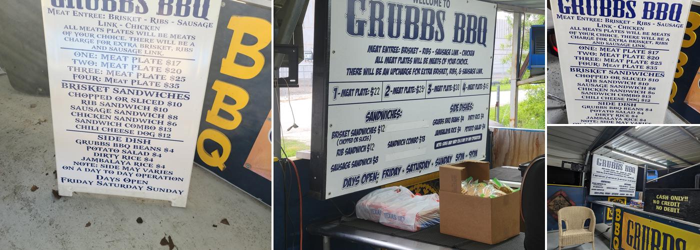 Grubbs Bar-B-Que Menu