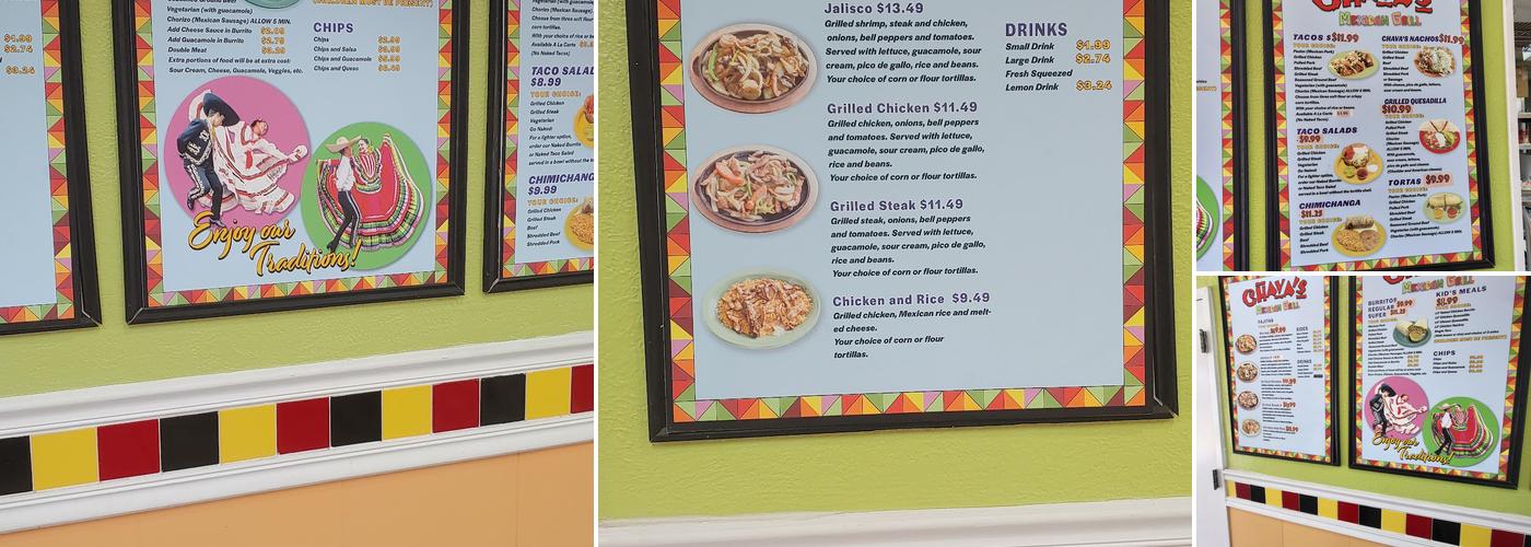 Chava's Menu