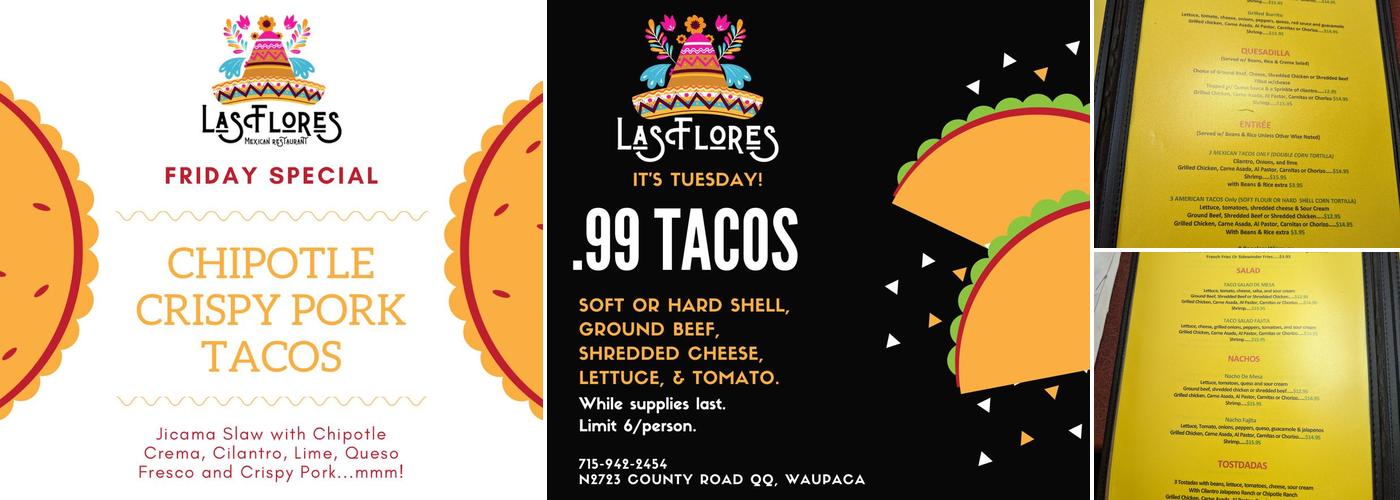 Las Flores The Pines Waupaca Menu