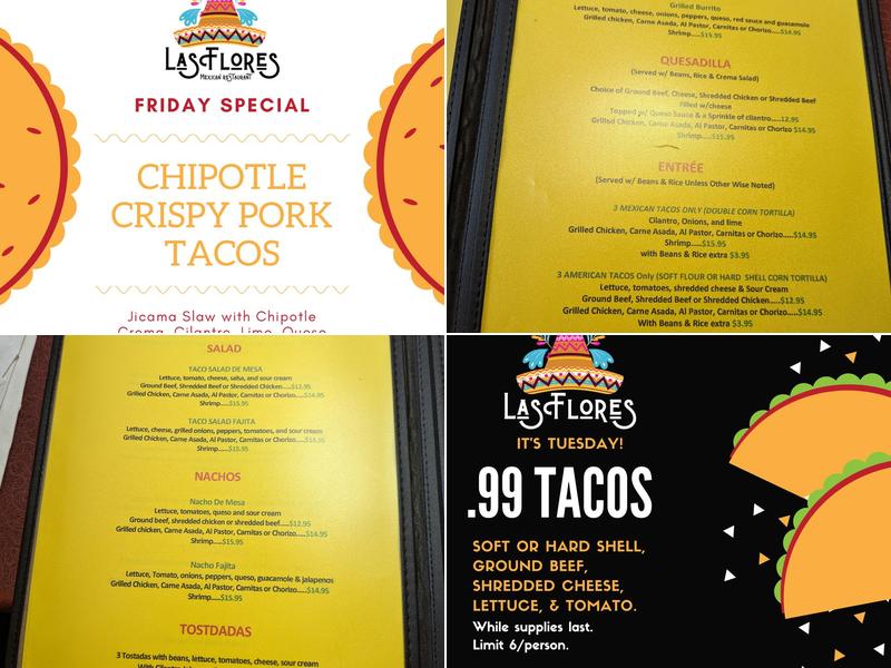 Las Flores The Pines Waupaca Menu