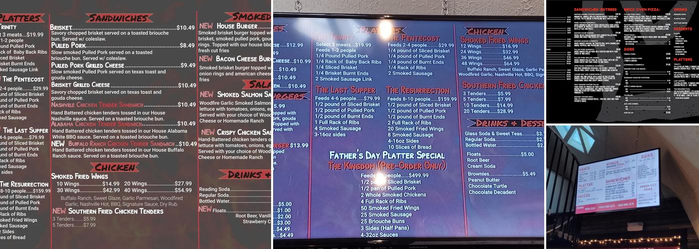 Holy Smokes BBQ Pit Menu