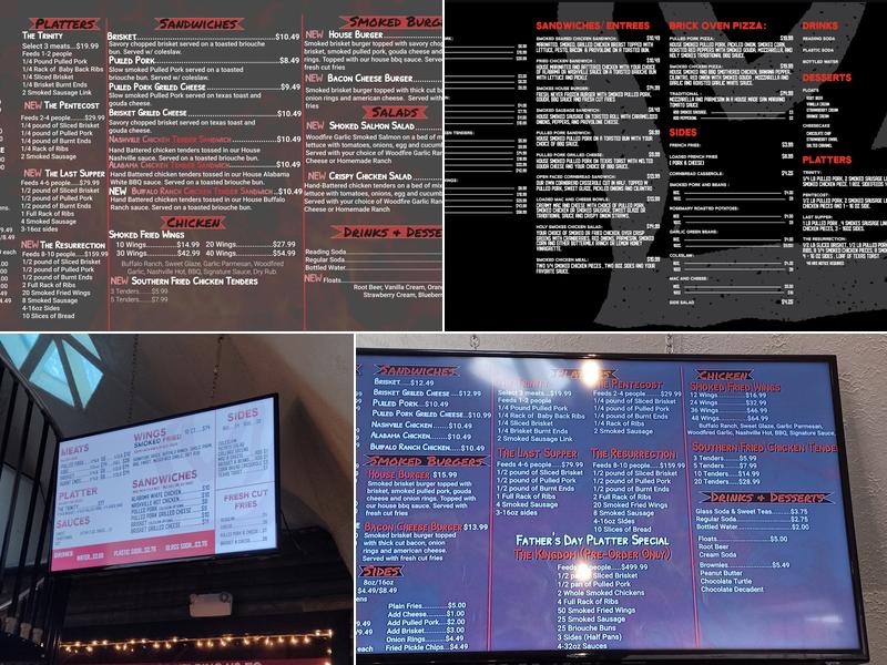 Holy Smokes BBQ Pit Menu