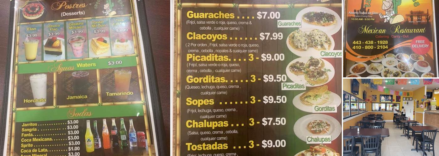 Taqueria Vargas And Restaurant Menu