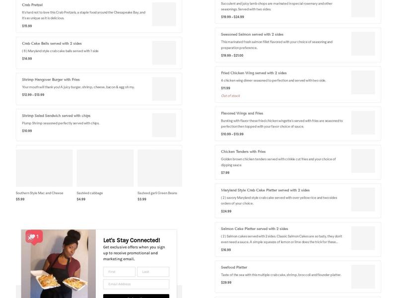 Chef Ty Southern Flair Menu