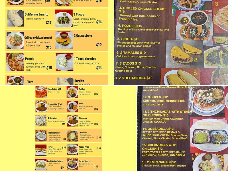 LA BAMBA MTZ Menu