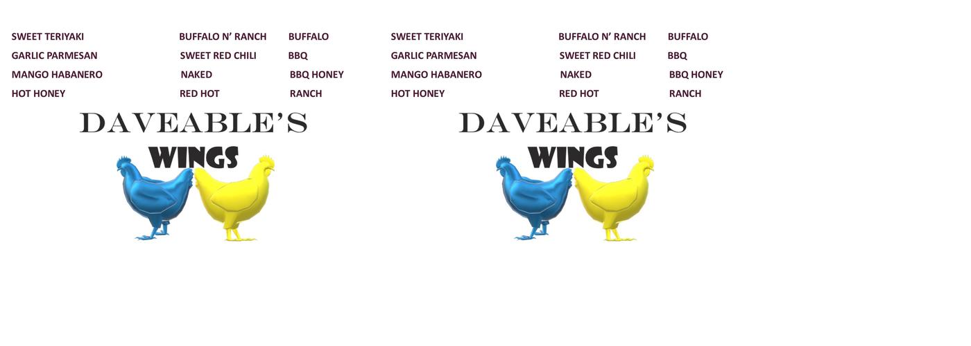 Daveables Wings Menu