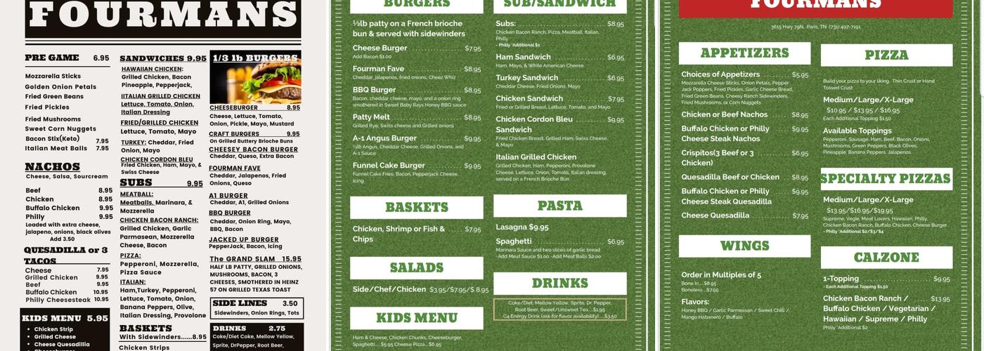 FOURMANS Menu
