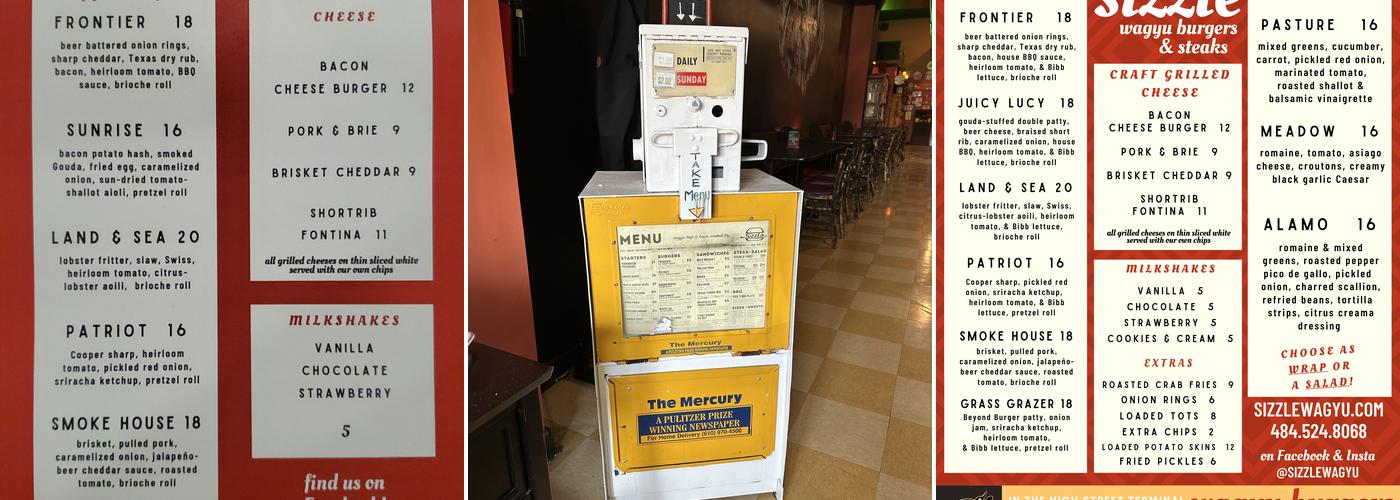 Sizzle Menu