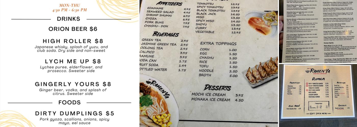 RamenYa Menu