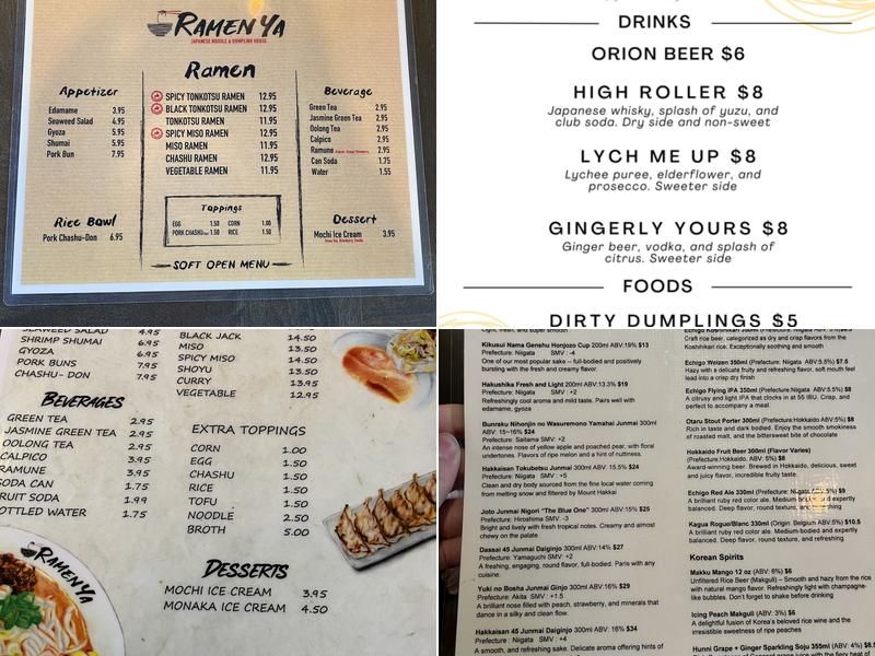 RamenYa Menu