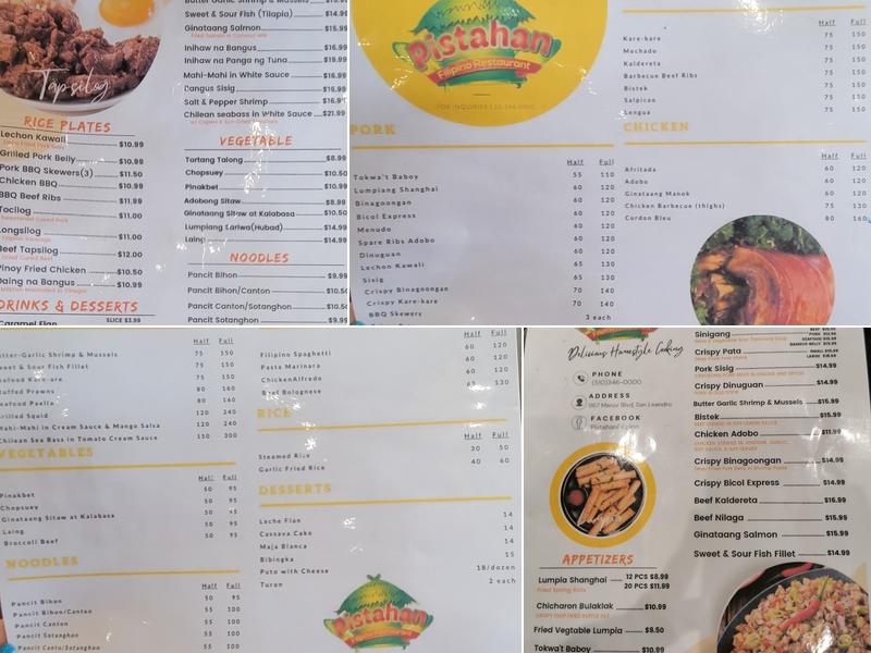 Pistahan Menu