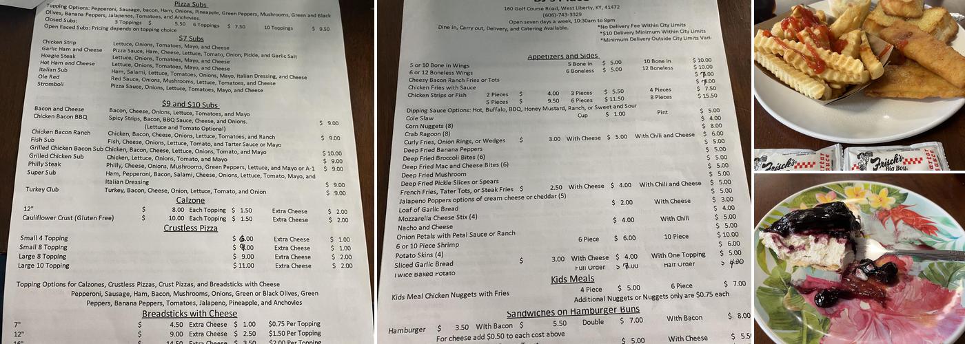 BJ’s Caddy Shack Restaurant Menu