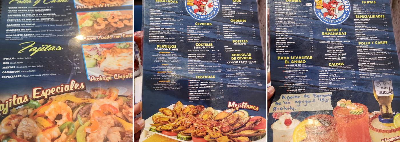 Las Islas Menu
