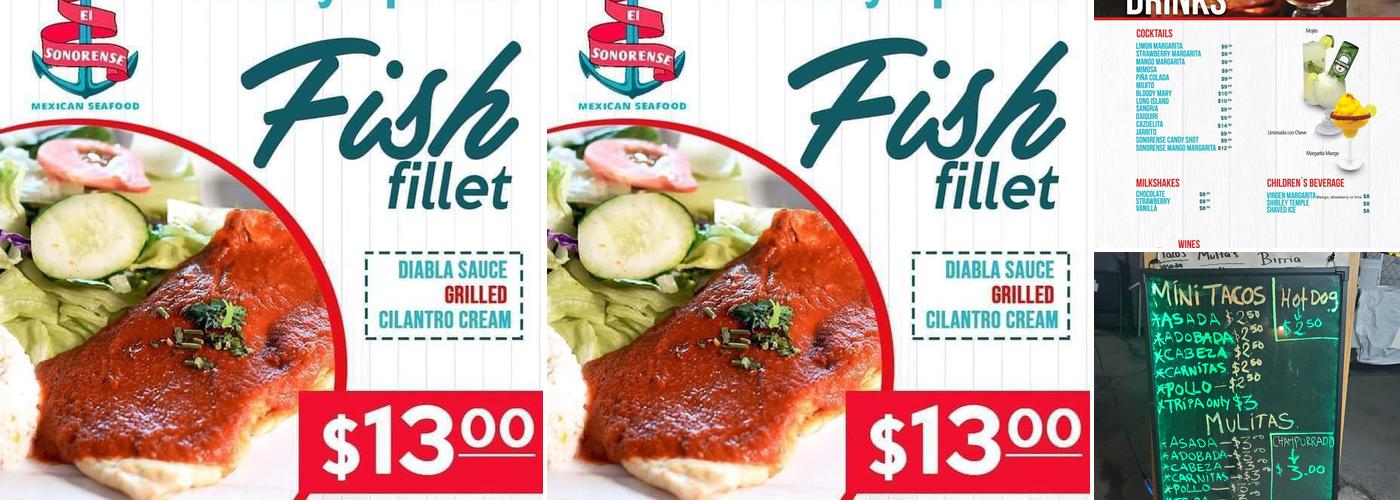 El Sonorense Taco Shop Menu