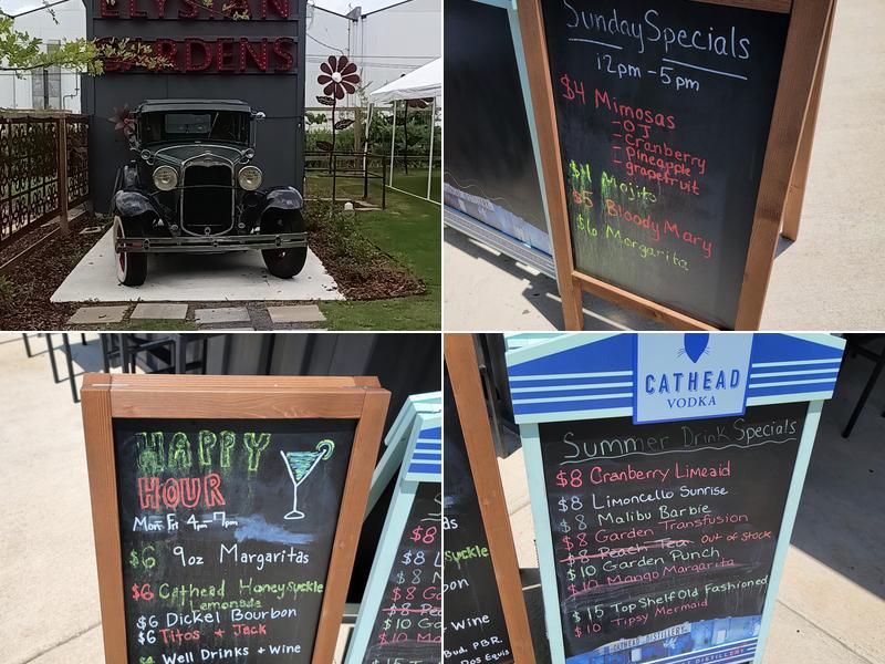 Elysian Gardens Menu