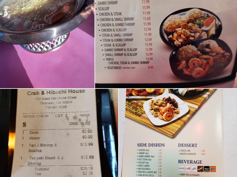 Crab & Hibachi House Menu