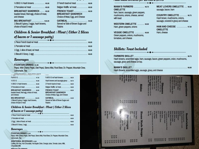 Mama D's Menu