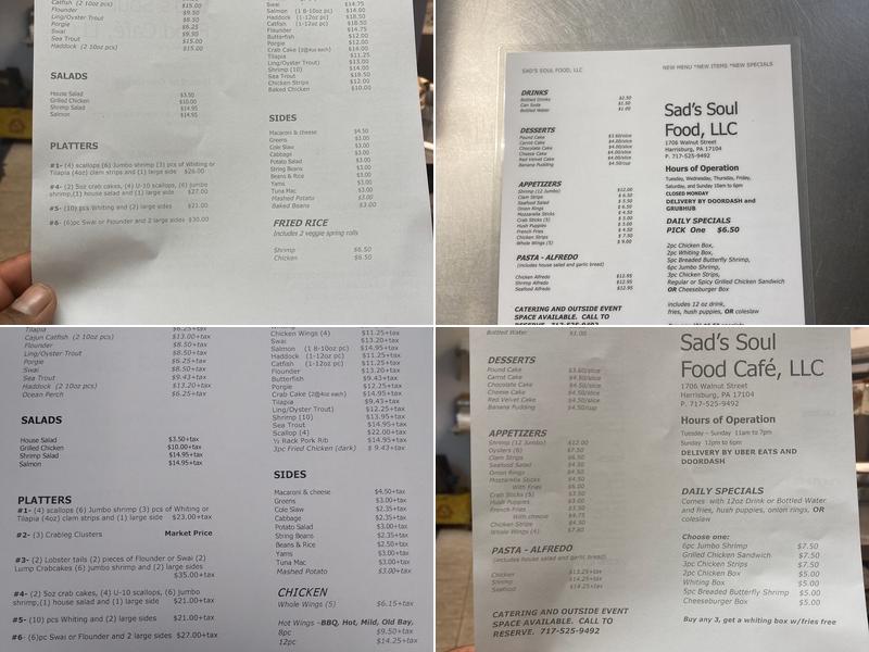 King Assad's Seafood Palace Menu