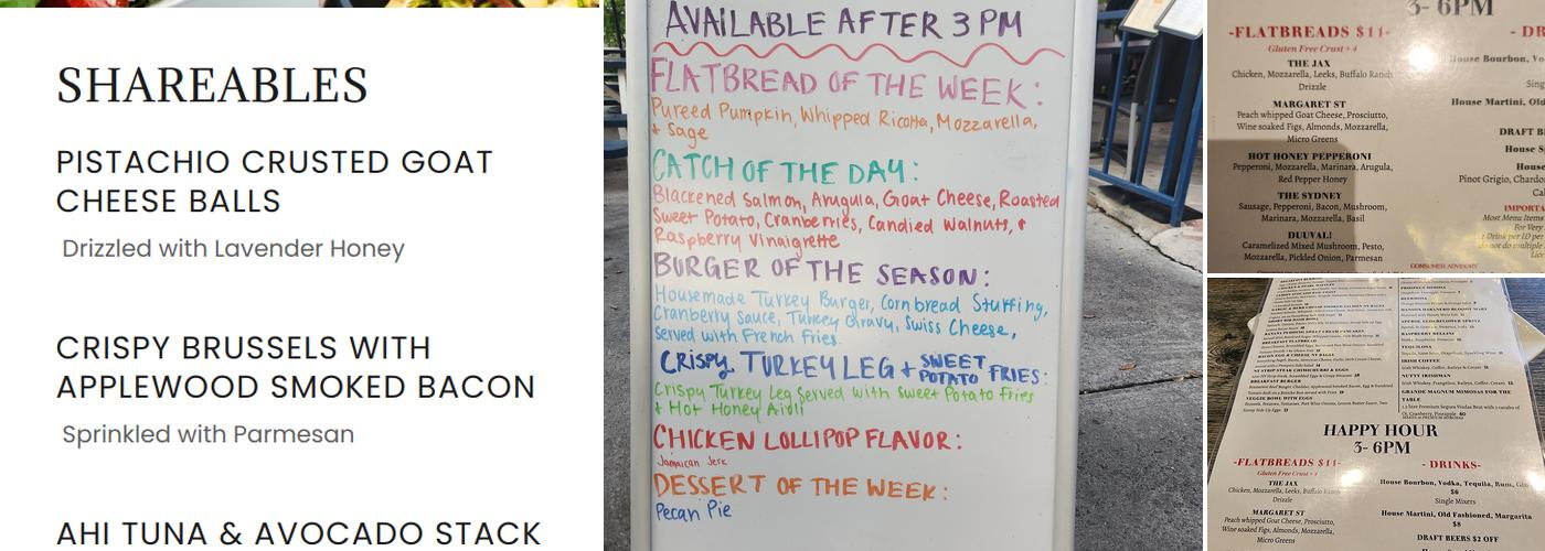 Prospect five points Menu