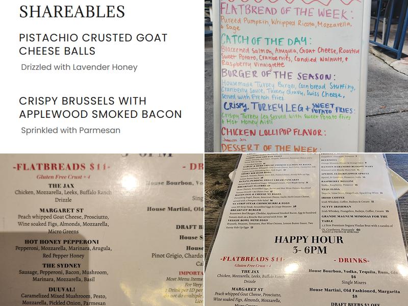 Prospect five points Menu