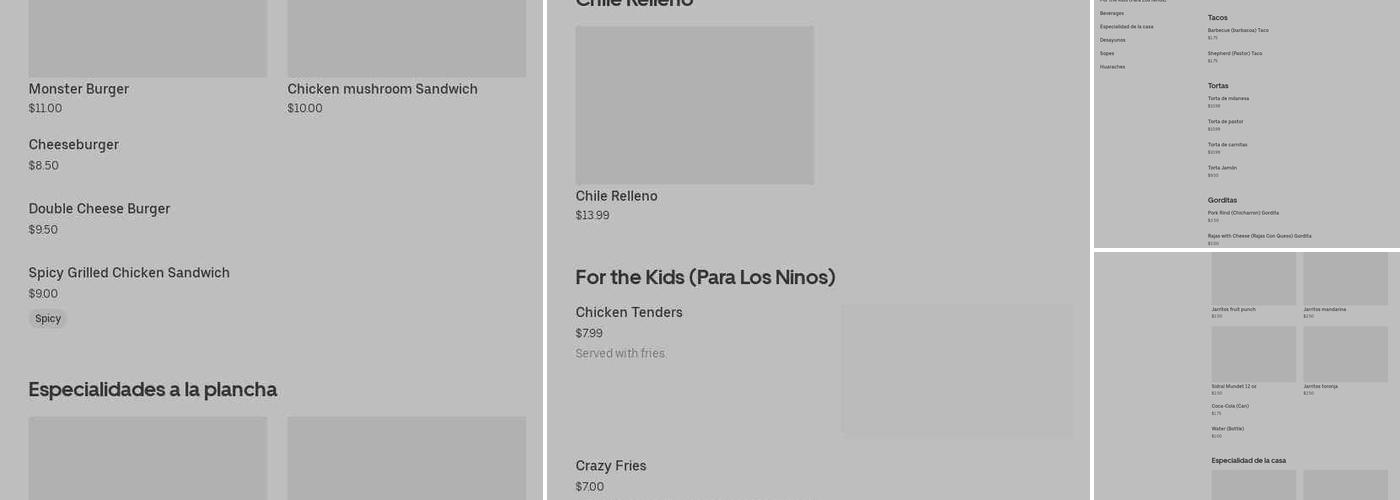 Rincón Potosino Menu