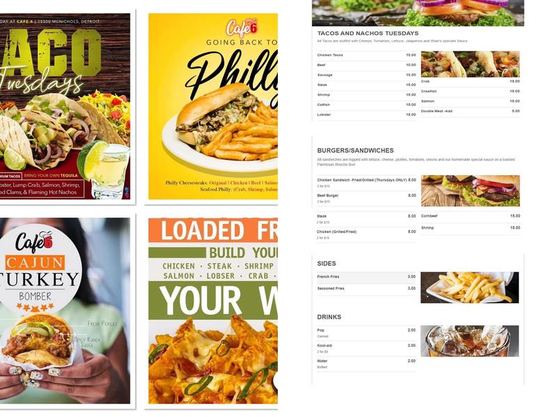 Cafe 6 Menu