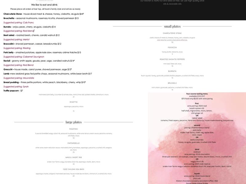Pace Kitchen Menu