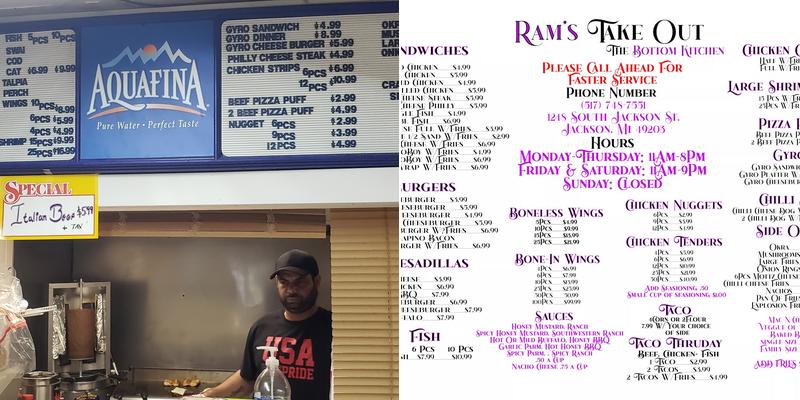 Ram’s take out Menu
