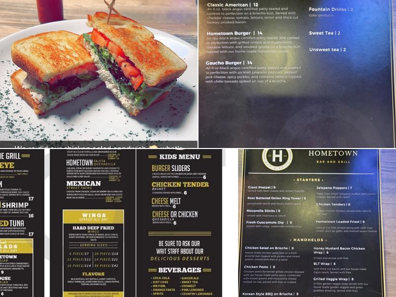 Hometown Bar and Grill Menu