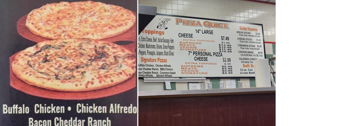 Pizza Quick Menu