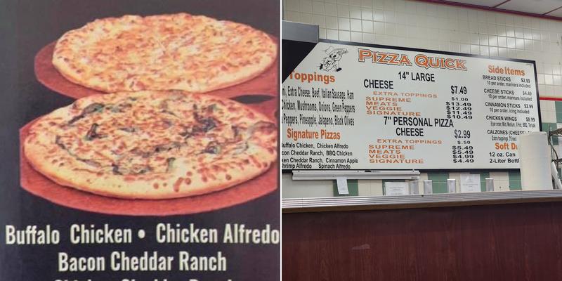 Pizza Quick Menu