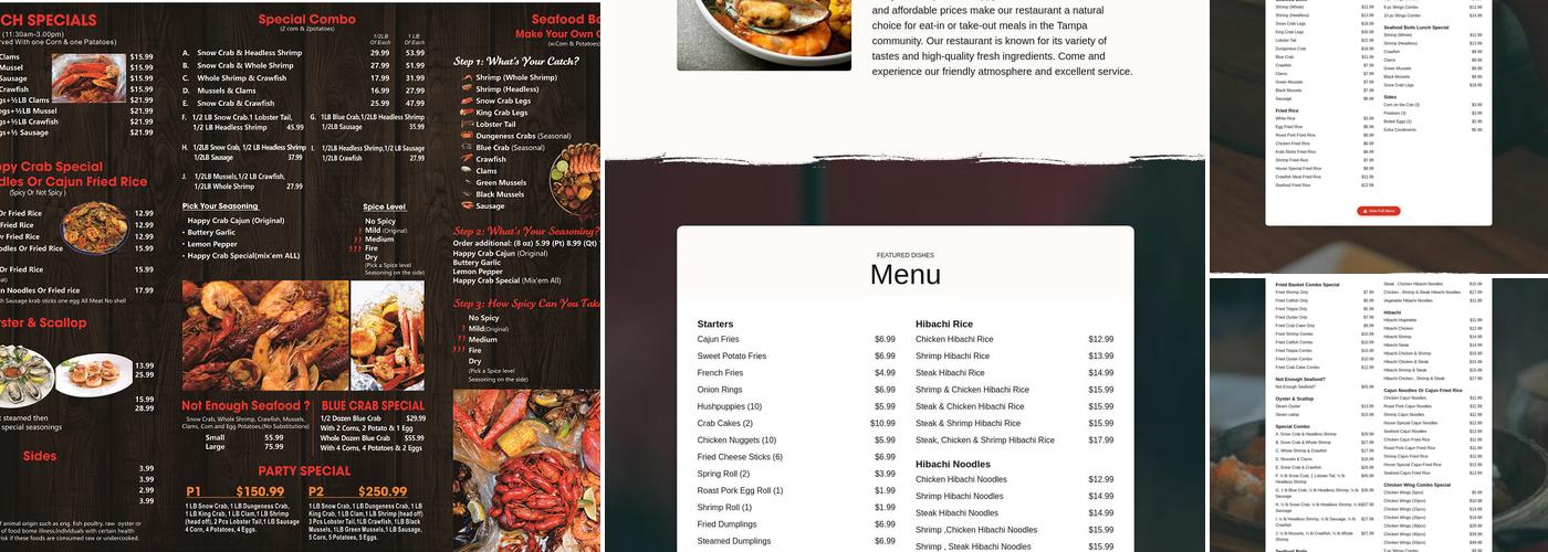 Happy Crab Menu