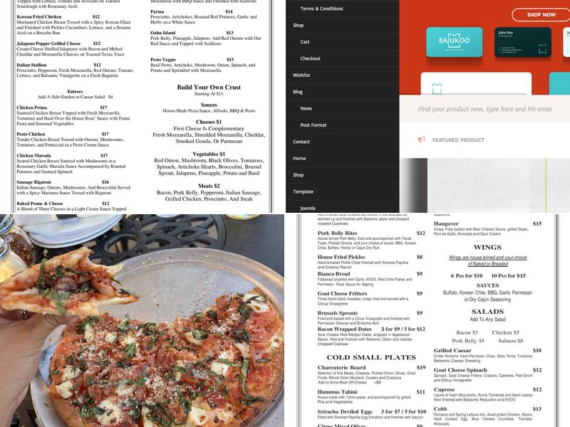 Spring Pizza Menu